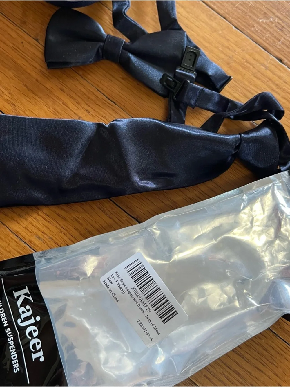 Navy Boys' Tie, Bow Tie and Suspenders Set 6mo-3yr.